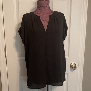 Philosophy Black Shortsleeve Blouse Shirt Women's Size Large NWT